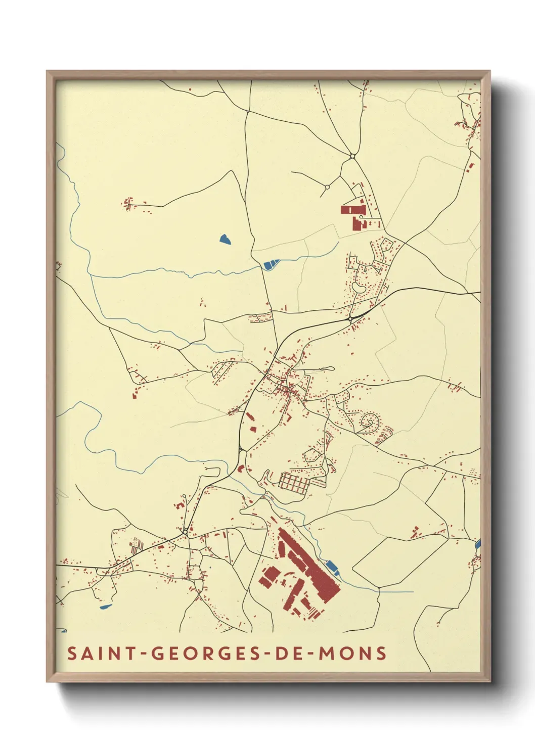 Un poster carte Saint-Georges-de-Mons