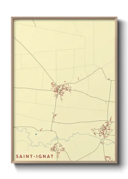 Une affiche de carte sur Saint-Ignat