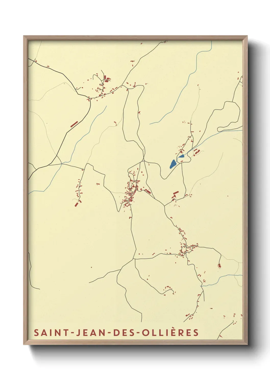 Un poster carte Saint-Jean-des-Ollières