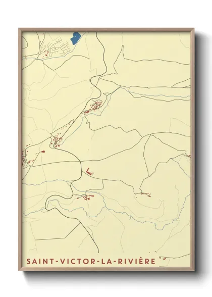 Une affiche de carte sur Saint-Victor-la-Rivière