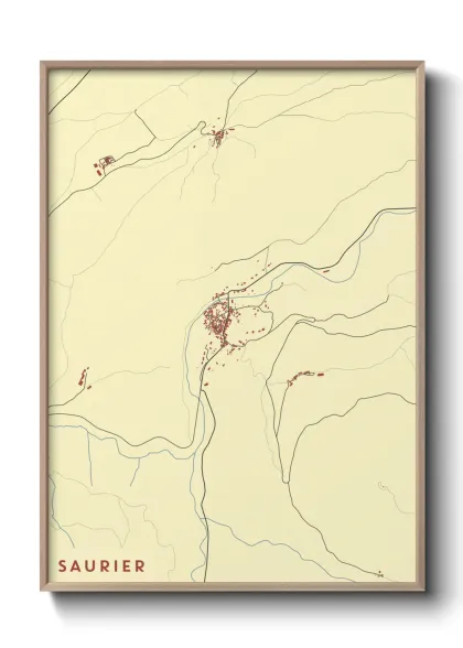 Une affiche de carte sur Saurier