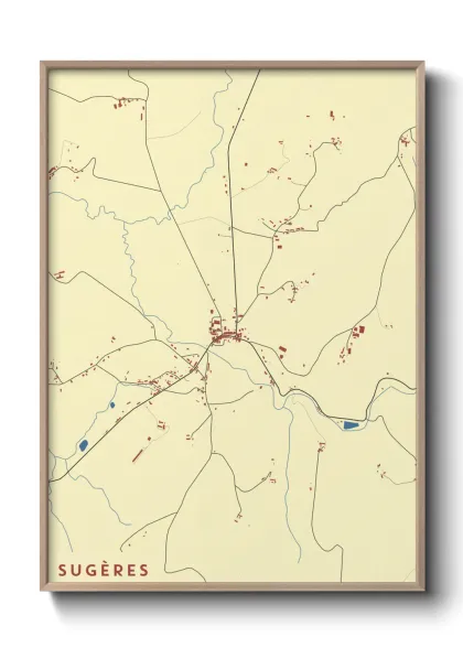 Une affiche de carte sur Sugères