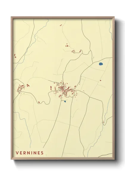 Une affiche de carte sur Vernines