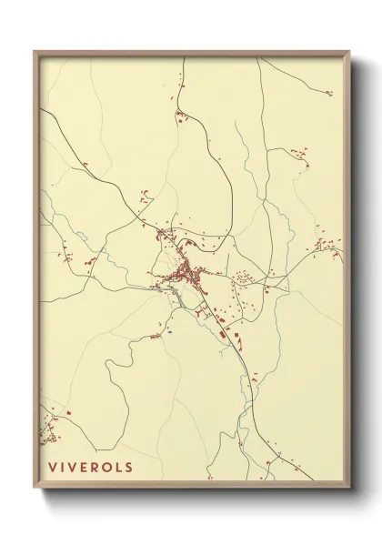 Une affiche de carte sur Viverols