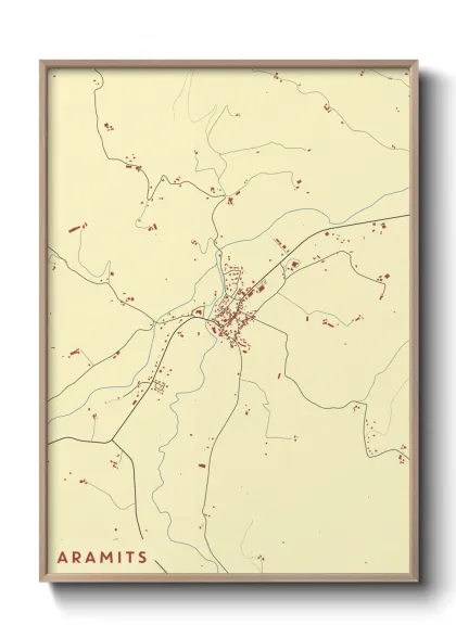 Une affiche de carte sur Aramits