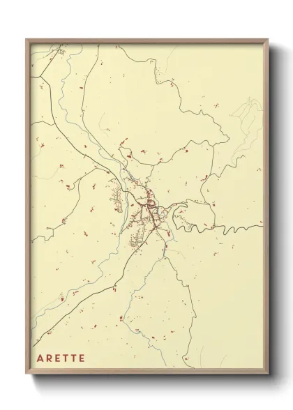 Une affiche de carte sur Arette