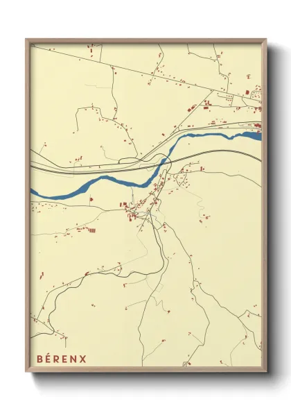 Une affiche de carte sur Bérenx