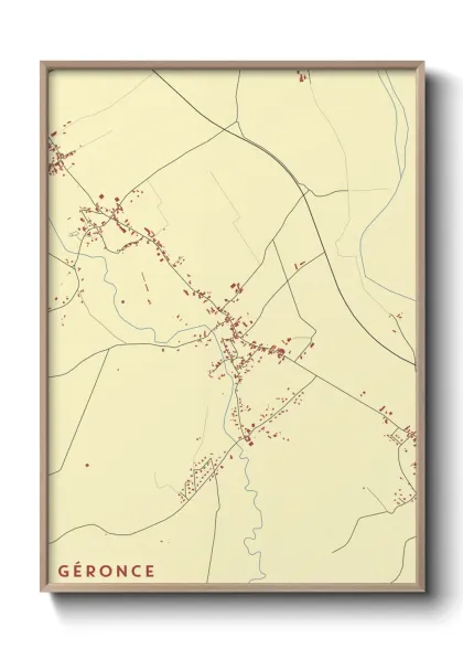 Une affiche de carte sur Géronce
