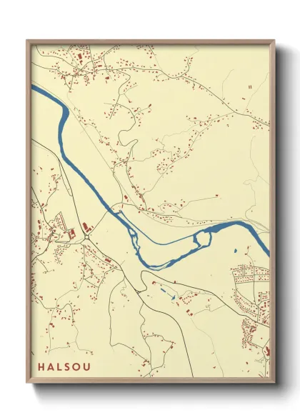 Une affiche de carte sur Halsou