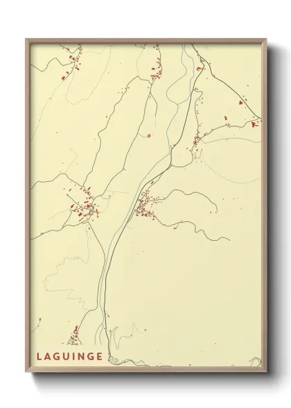 Une affiche de carte sur Laguinge