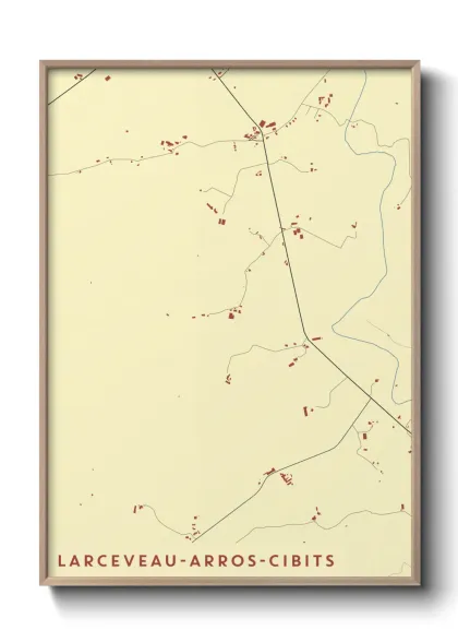 Une affiche de carte sur Larceveau-Arros-Cibits
