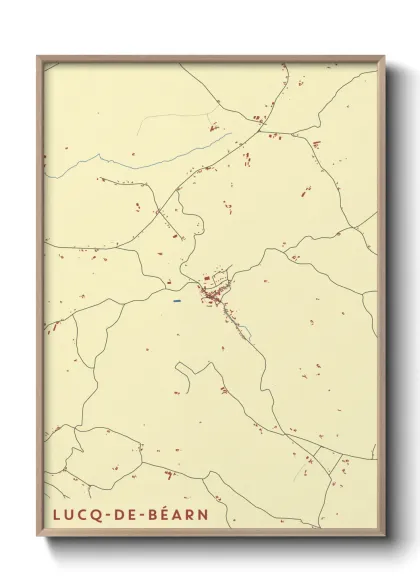 Une affiche de carte sur Lucq-de-Béarn