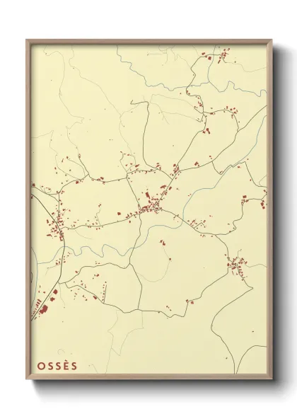 Une affiche de carte sur Ossès
