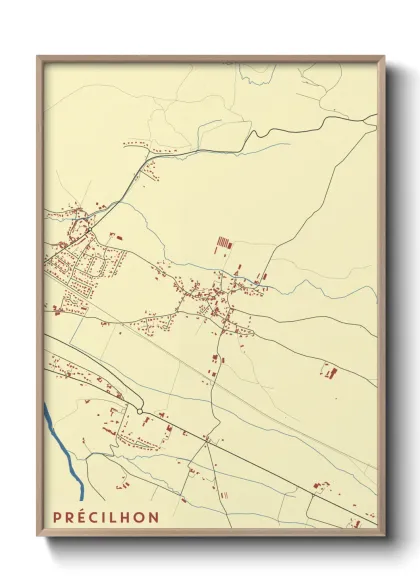 Une affiche de carte sur Précilhon