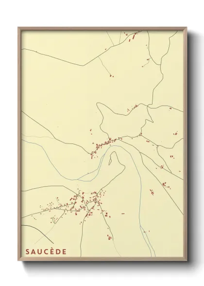 Une affiche de carte sur Saucède