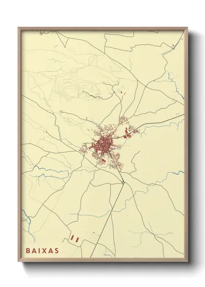 Une affiche de carte sur Baixas