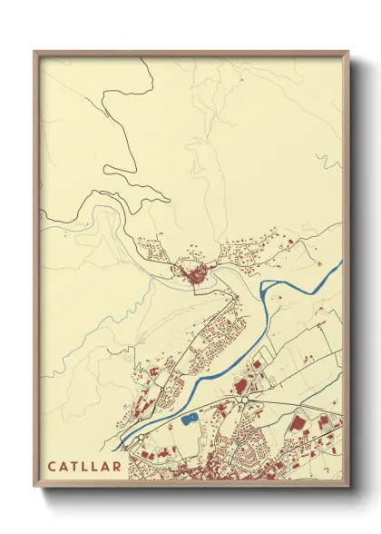 Une affiche de carte sur Catllar