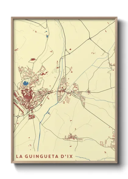 Une affiche de carte sur la Guingueta d'Ix