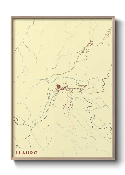 Une affiche de carte sur Llauro