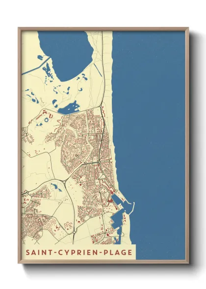 Une affiche de carte sur Saint-Cyprien-Plage