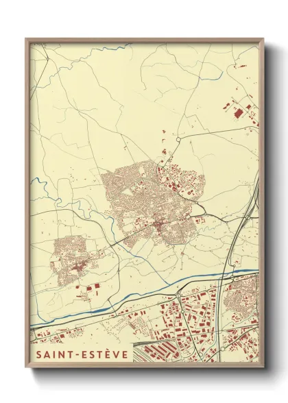 Une affiche de carte sur Saint-Estève