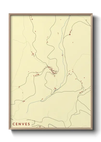 Une affiche de carte sur Cenves