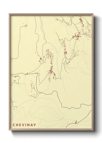 Une affiche de carte sur Chevinay