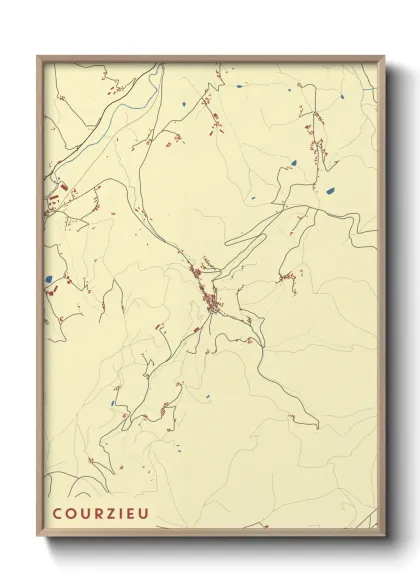 Une affiche de carte sur Courzieu
