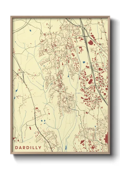 Une affiche de carte sur Dardilly