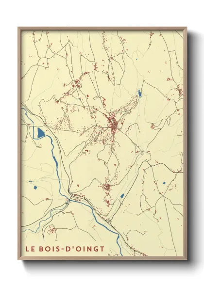 Une affiche de carte sur Le Bois-d'Oingt