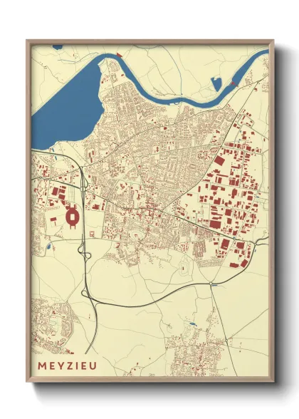 Une affiche de carte sur Meyzieu