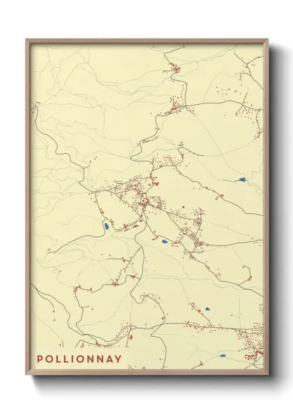 Une affiche de carte sur Pollionnay