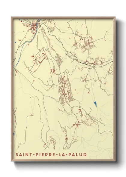 Une affiche de carte sur Saint-Pierre-la-Palud