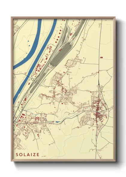 Une affiche de carte sur Solaize