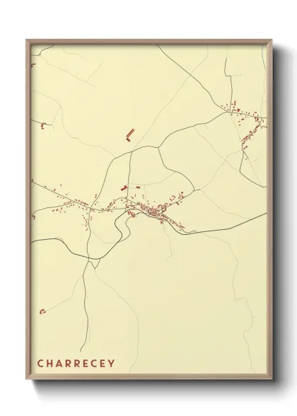 Une affiche de carte sur Charrecey