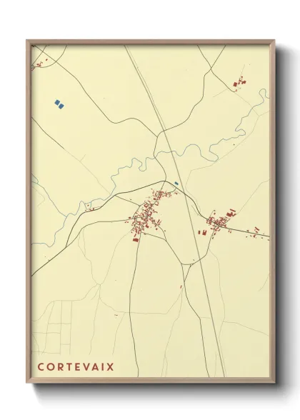 Une affiche de carte sur Cortevaix