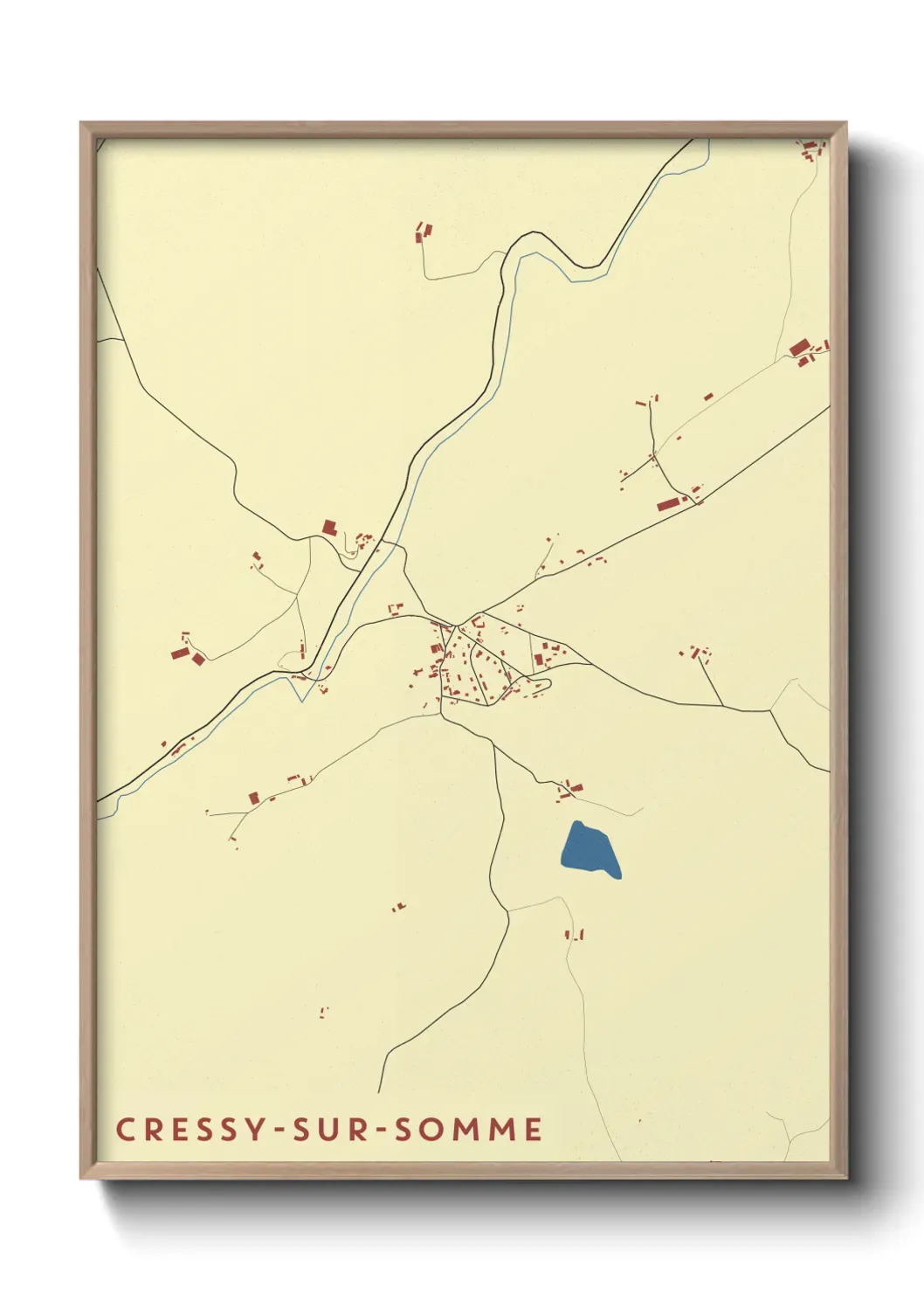 Un poster carte Cressy-sur-Somme