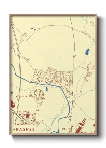 Une affiche de carte sur Fragnes