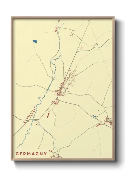 Une affiche de carte sur Germagny