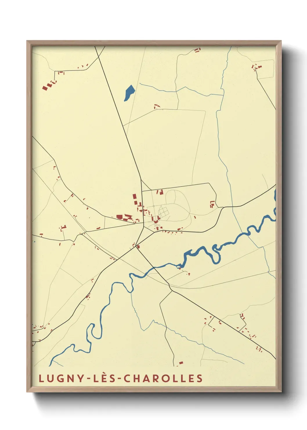Un poster carte Lugny-lès-Charolles