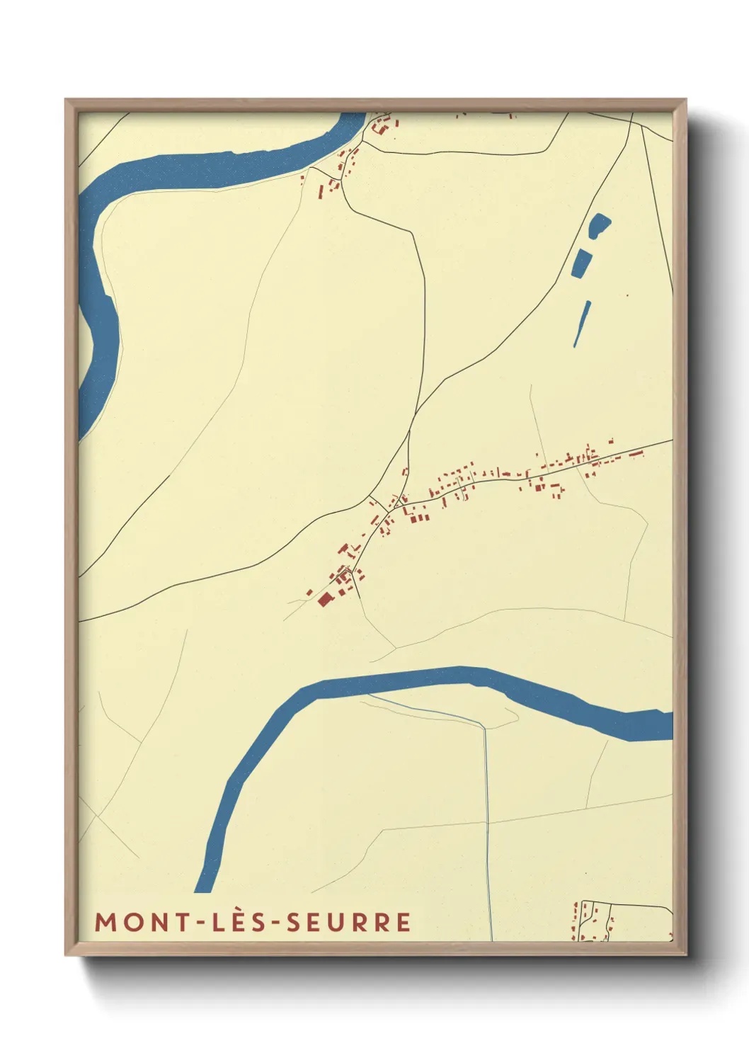 Un poster carte Mont-lès-Seurre