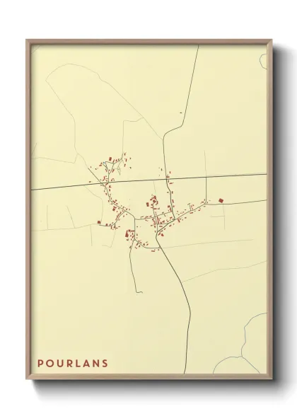 Une affiche de carte sur Pourlans