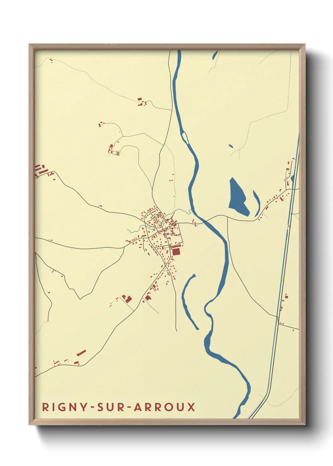 Un poster carte Rigny-sur-Arroux