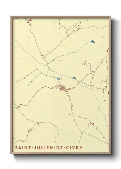 Une affiche de carte sur Saint-Julien-de-Civry