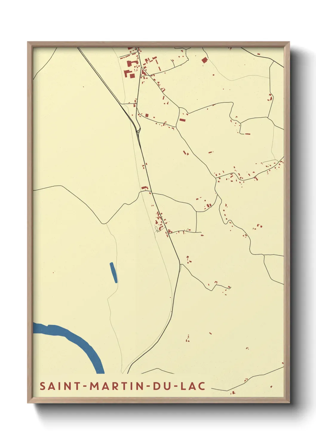 Un poster carte Saint-Martin-du-Lac