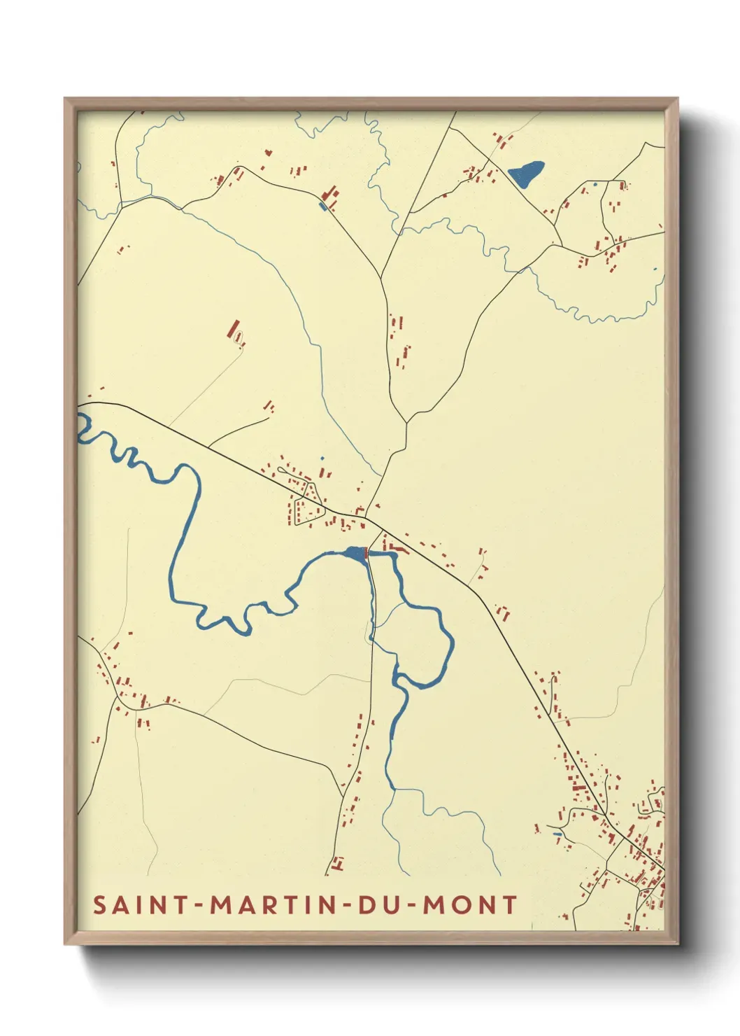 Un poster carte Saint-Martin-du-Mont