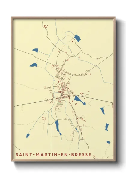 Une affiche de carte sur Saint-Martin-en-Bresse