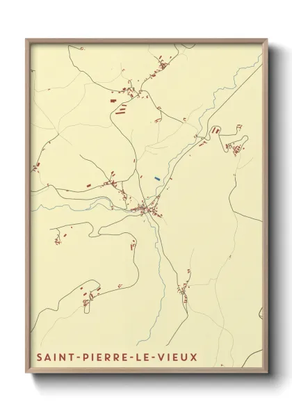 Une affiche de carte sur Saint-Pierre-le-Vieux