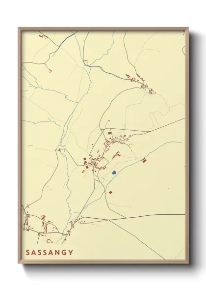 Une affiche de carte sur Sassangy