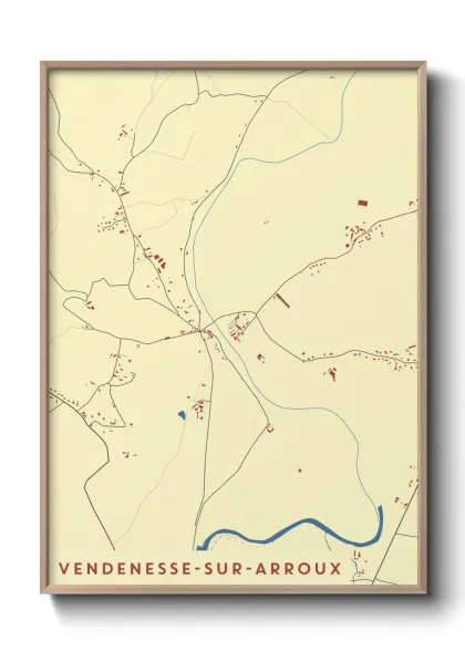 Une affiche de carte sur Vendenesse-sur-Arroux